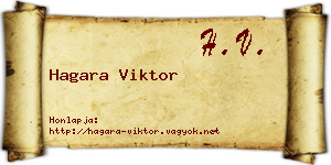 Hagara Viktor névjegykártya